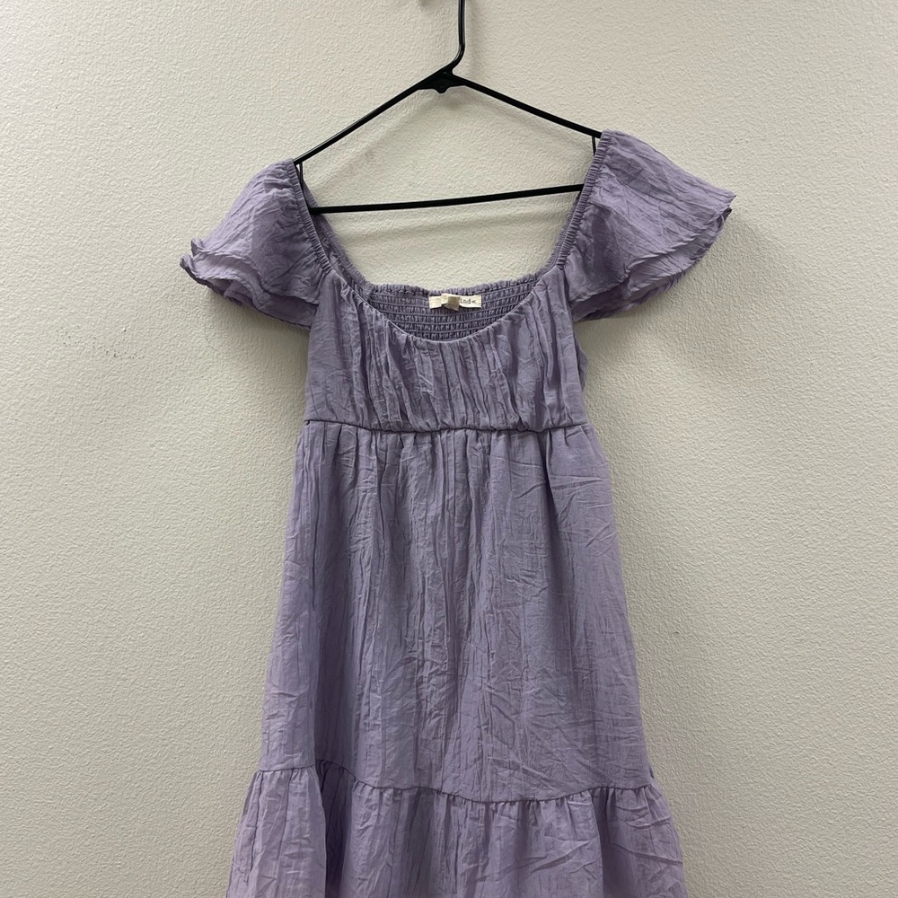 Rewind Lavender Off-Shoulder Dress